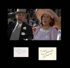 LOIS MAXWELL (+) DESMOND LLEWELYN (+) 007 JAMES BOND CAST DOUBLE AUTOGRAPH RARE