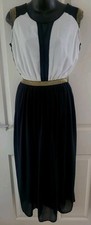 Maxi Dress Black Ivory & Gold Size S/M