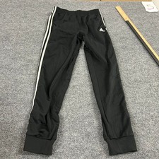 Adidas Track Pants Boys Size XL Black 3-Stripe Jogger Athletic Cuffed Pants