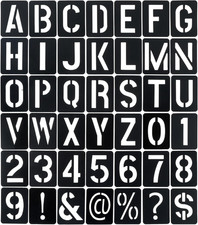 2 Inch Letter Stencils and Numbers, 42 Pcs Reusable Plastic Alphabet Spray Paint