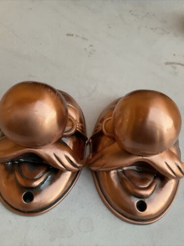 Set 2 Of Antique Brass Door Knob, Old Grandpa With Glasses, Very Unique - Picture 5 of 19