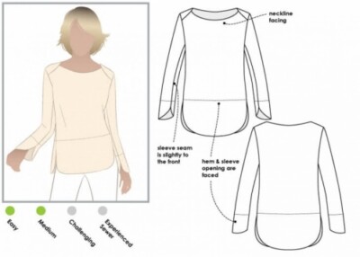 Style Arc Schnittmuster Savannah Top Damen Größen 18-30