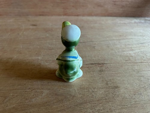 Sailor Duck Figurine Japan Green Vintage Statue Figure 1950s 3-1/2" Chipping - Picture 16 of 20