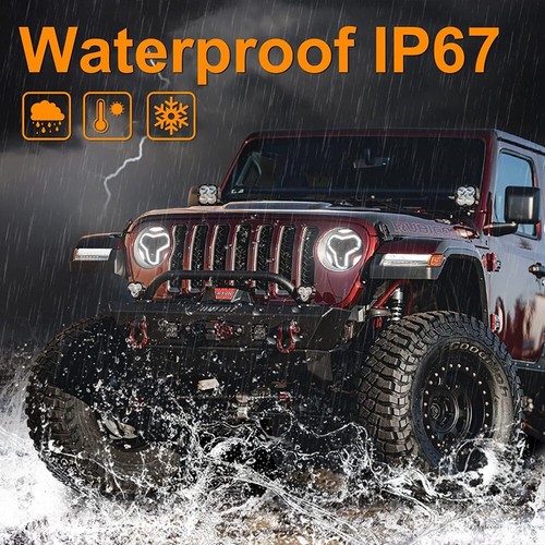 AUXBEAM 9" Round LED Headlight DRL for Jeep Wrangler JL 2018-2023 Gladiator JT - Picture 7 of 12