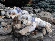 Classic Aurora Gray Wolf Husky Plush Stuffed Dog