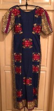 AFRICAN INTORICA GEORGE FABRIC, Vintage, Long Dress, TALL  THIN See description