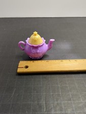 Unknown Toy Teapot Pink With Gold Top 2.5 Inches Long.