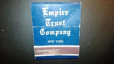 Vintage "EMPIRE TRUST COMPANY" NYC, NEW YORK Matchbook Made in USA