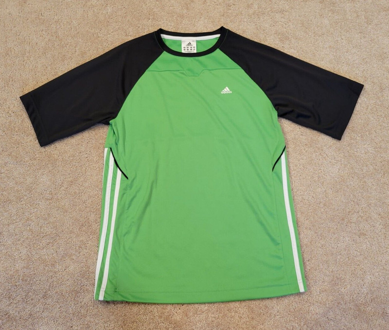 adidas Boys Green/Black ClimaLite Performance Shirt, Size XL