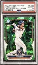2023 BOWMAN SAPPHIRE ED CHROME PROSPECTS GREEN #BCP40 KENNI GOMEZ 25/60 PSA 10