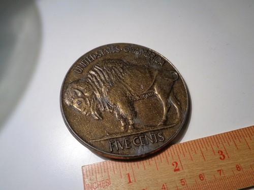ESTATE! Vintage Belt Buckle “United States of America Five Cents” - Picture 3 of 3