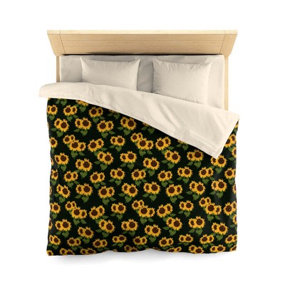 Sonnenblume Bettbezug, gelbe Blumen Floral Mikrofaser Full Queen Twin Unique