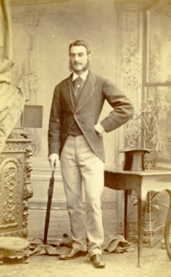 Irland Dublin Mann Portrait Mütze Herr Moore altes CDV Foto Kanzler 1870