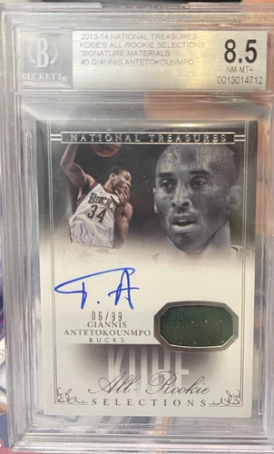 2013 National Treasures Giannis Antetokounmpo RPA  Auto Kobe /99 Bgs 8.5 Auto 10