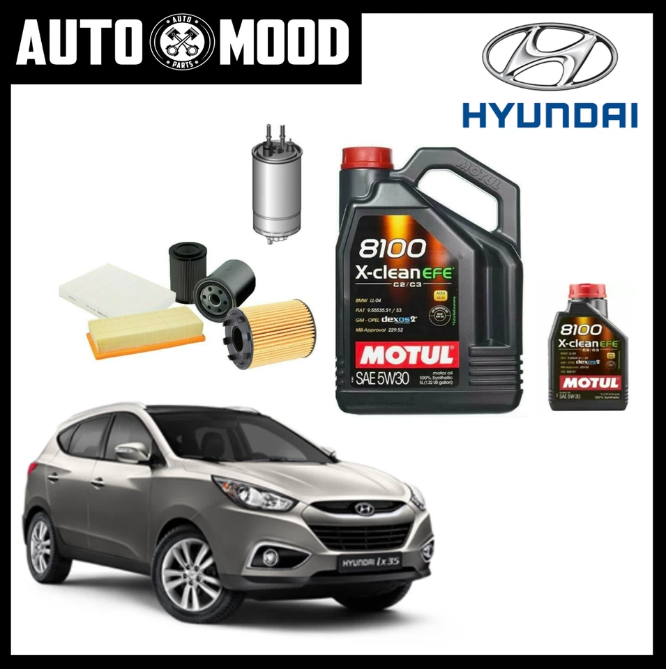 KIT TAGLIANDO HYUNDAI IX35 1.7 CRDi 116CV 85KW DAL 11/2010 +6 LITRI MOTUL 5W30