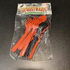 Halloween Spookyware 18 Krazy Utensils Orange Black Knives Forks Spoons