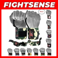 FIGHTSENSE Heavy Duty Wrist Wraps 12" PAIR Wrist Support Braces Weight Lifting