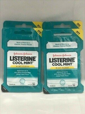 Johnson & Johnson Listerine Cool Mint, Mint Floss, 55 yd. (Pack of 4)
