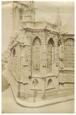 Tirage Albuminé Vintage De L'église St. Sauveur à Caen, France - Circa 1885 - 11,5x17 Cm