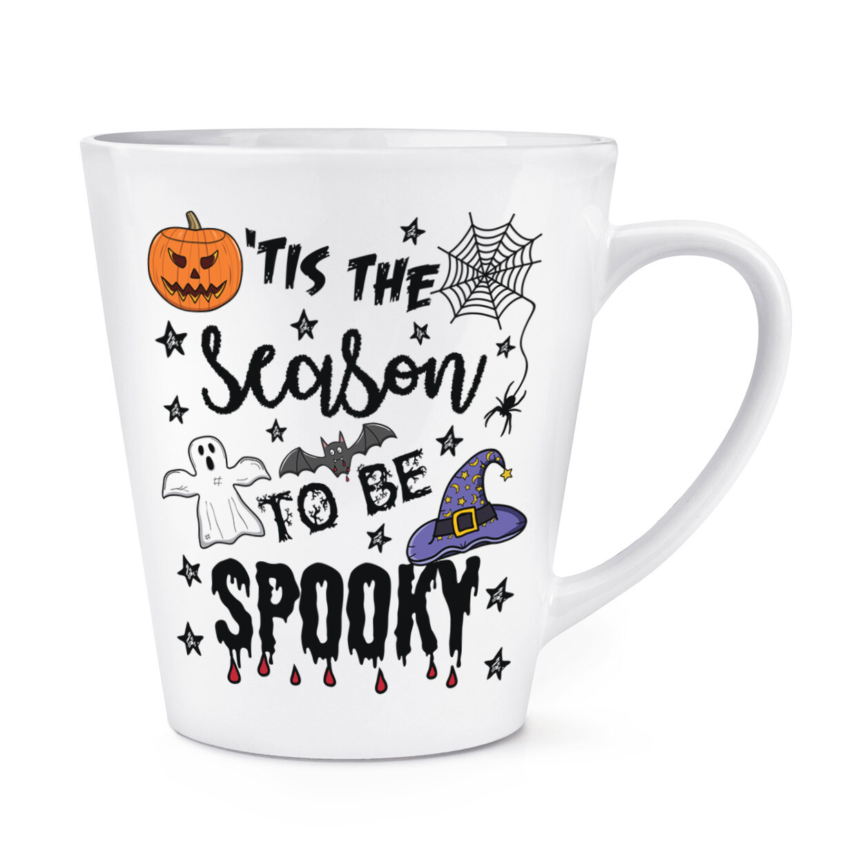 Tis The Season To Be Spooky Halloween 12oz Latte Mug Cup Ghost Pumpkin Funny