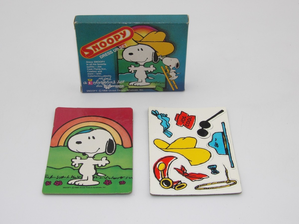 Vintage Peanuts Snoopy Dress Up Fun Set By Colorforms 1971 Art | eBay