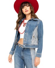 Lee Women's Contrast Denim Seamed Jacket Blue X-large