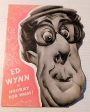 ORIG. DIE CUT SHAPE Broadway Tryout PROGRAM: ED WYNN in HOORAY FOR WHAT!