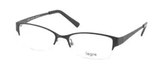Legre LE5075 COL. 1222 Black Metal Semi Rimless Eyeglasses Frame 52-17-135