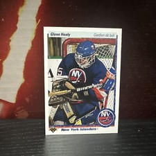 1990-91 Upper Deck GLENN HEALY French RARE Rookie #18 New York Islanders - RC