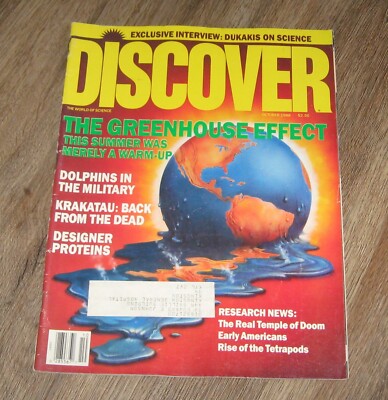Discover magazine October 1988 Greenhouse Effect COIN AD Peter Vidmar