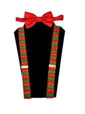 Red Diamond Bow Tie & Holiday Christmas Suspender