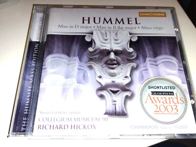 HUMMEL MASS IN D MAJOR MASS IN B FLAT.  COLLEGIUM MUSICUS 90. HICKOX. CD