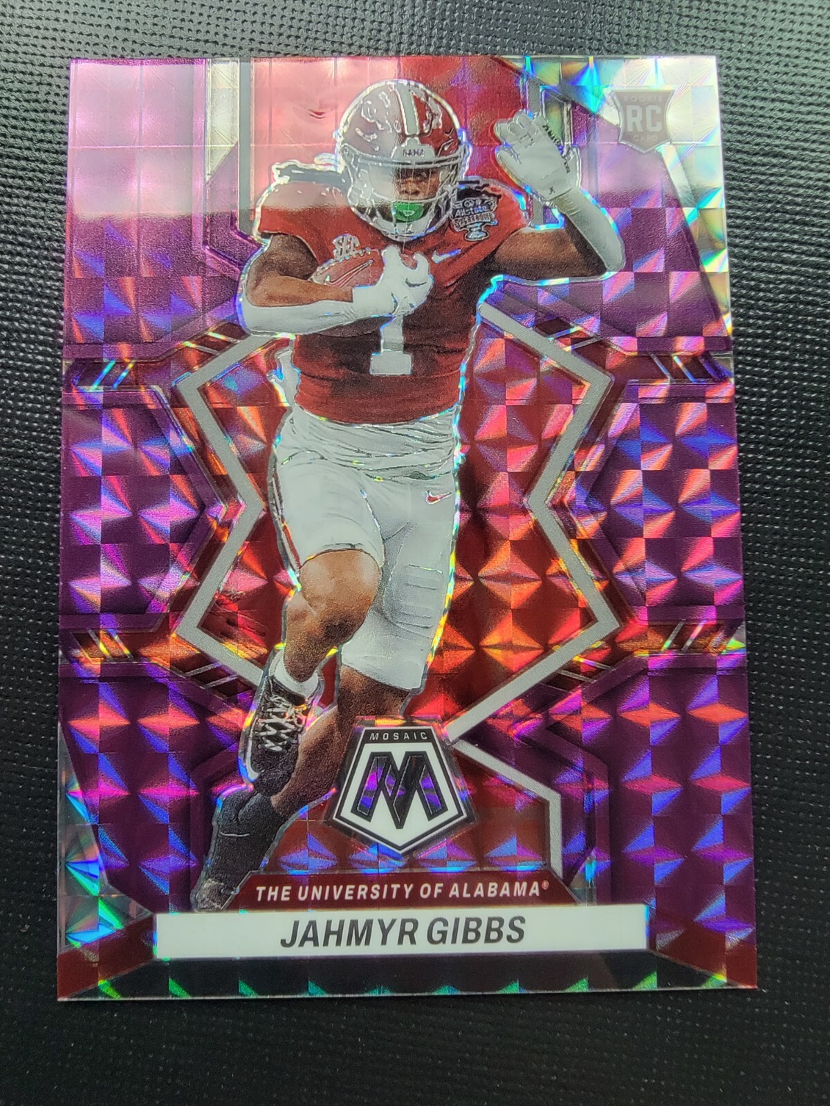 Jahmyr Gibbs 2023 Panini Mosaic Draft Picks Purple Football Card #8 17/49