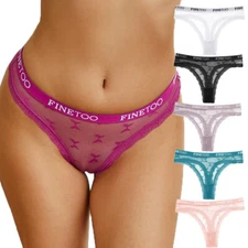 Pack Of 6 Sexy Ladies Women Sheer Lace Panties Thong G string Underwear Lingerie