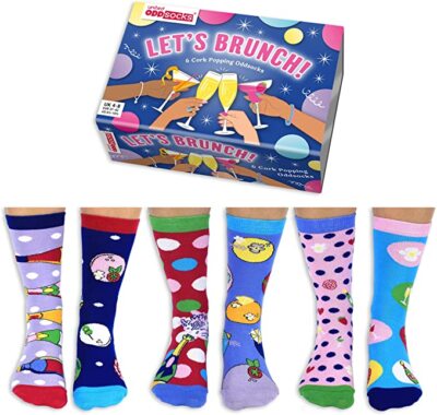 United Oddsocks Let's Brunch knallende Damensocken aus Kork - Geschenkideen für Freunde