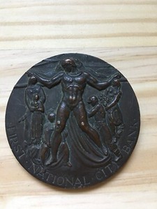 First National City Bank New York 1812 - 1962 150 Year Service Bronze Medal 3"D