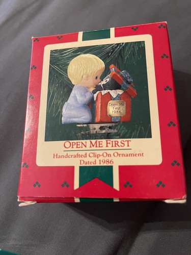 Open Me First Hallmark Open Me First Clip-on Ornament Dated 1986 Rare In Great ...