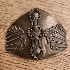 Antique Belt Or Sash Buckle Ladies 2 Piece Ornate 1900s Silver 