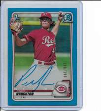 2020 Bowman Chrome Packy Naughton 1st Bowman Blue Refractor Auto 100/150 NM