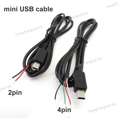 2pin 4pin Mini USB Male Jack adapter Power charger Data Cable DIY repair wire