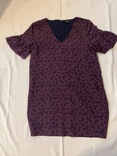 Madewell Silk Flowered Print Slip Dress Navy Pink And wine Size Small