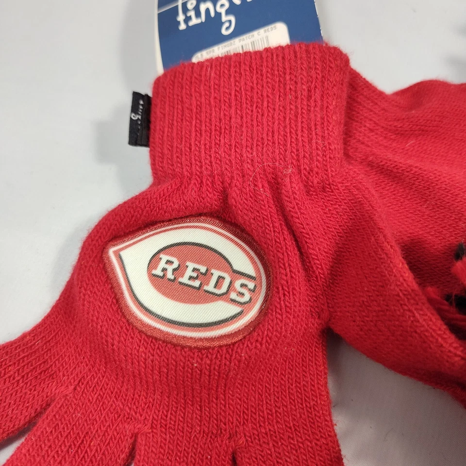 Cincinnati Reds Spirit Gloves Pom Pom Fingers Women's Adults Osfa - Image 3 of 4
