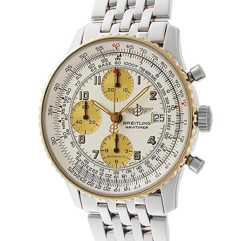 Breitling Old Navitimer Chronograph D13022 Silver/Gold Automatic Men's Watch