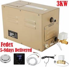 3KW Commercial Self-Draining Steam Generator Shower System Sauna Bath Spa 30-12h