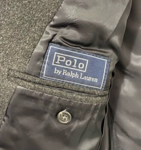 De Colección Polo Ralph Lauren Para Hombre Talla 39R Believe to be Mezcla Lana/Cachemira Gris Suave Foto 4 de 4