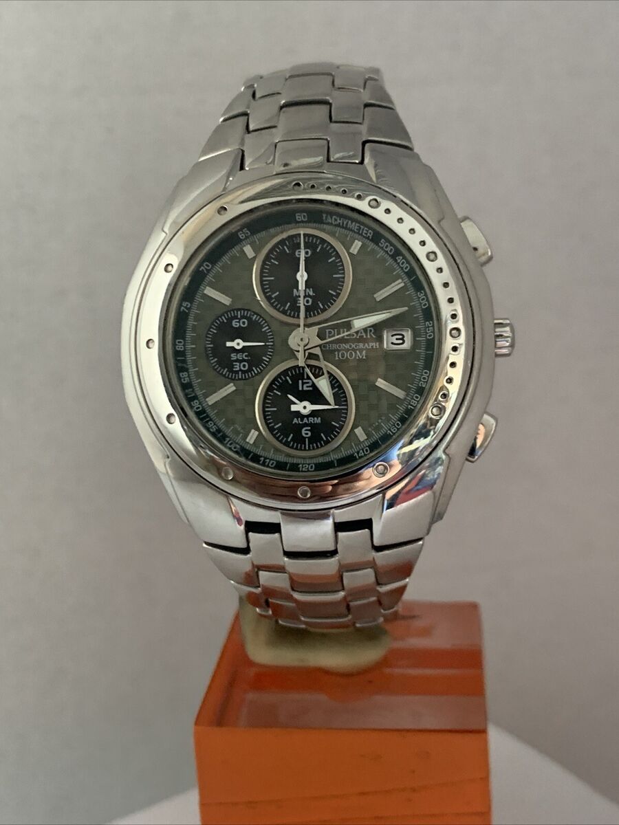 Pulsar By Seiko Men's Alarm Chronograph Stainless Steel Pulsar By Seiko Men's Alarm Chronograph Stainless Steel