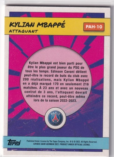 Topps Paris Saint-Germain PSG Fan-Set 2022/23 PAH-10 Kylian Mbappe - Bild 2 von 2