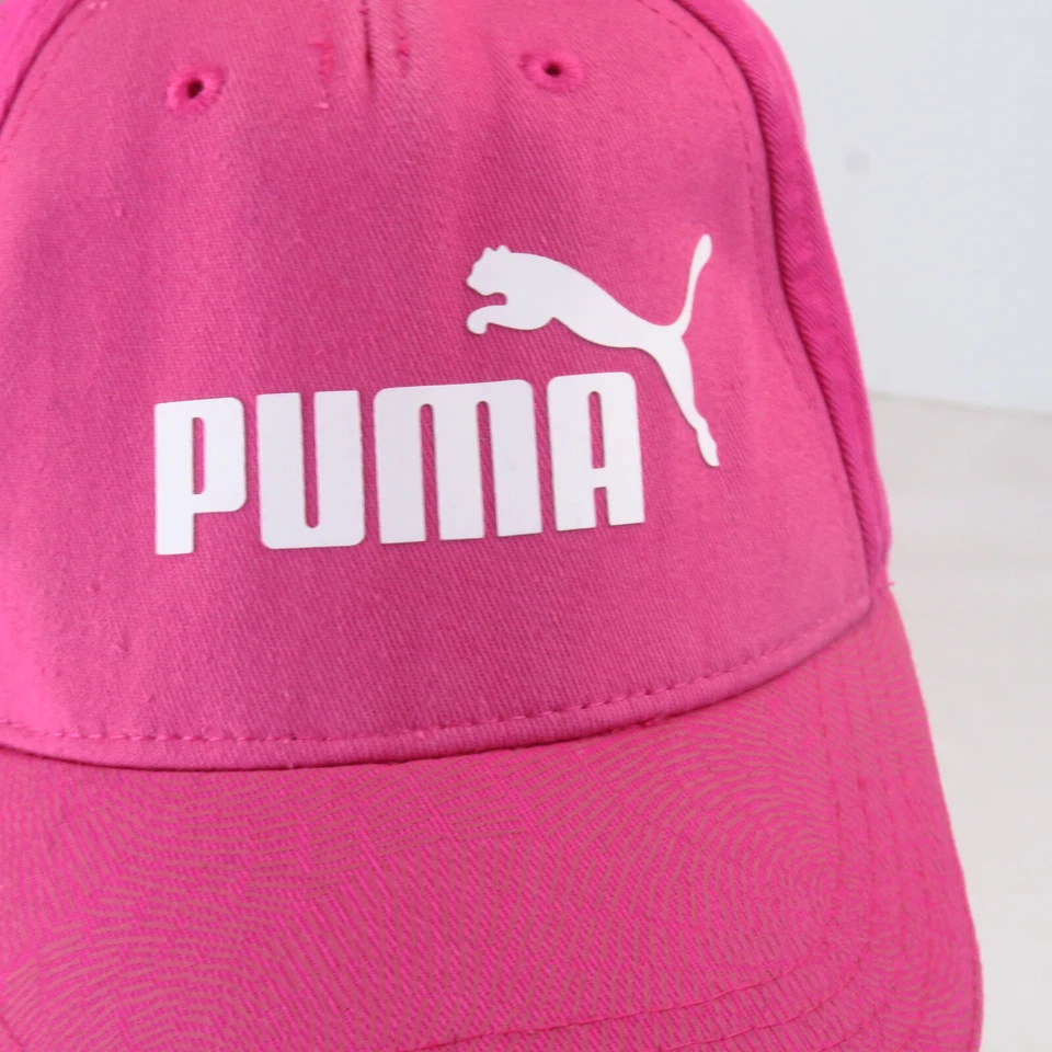 Puma Youth Girls Bright Pink Baseball Strapback Hat Cap Sports White Logo - Image 2 of 4