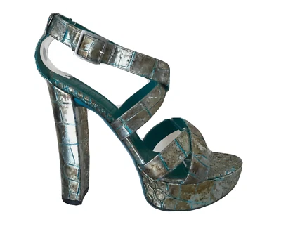 FREE LANCE Damen Sandalen Mit Absatz 13cm, Blau Beige Gold Camouflage EU 38 - Bild 1 von 4