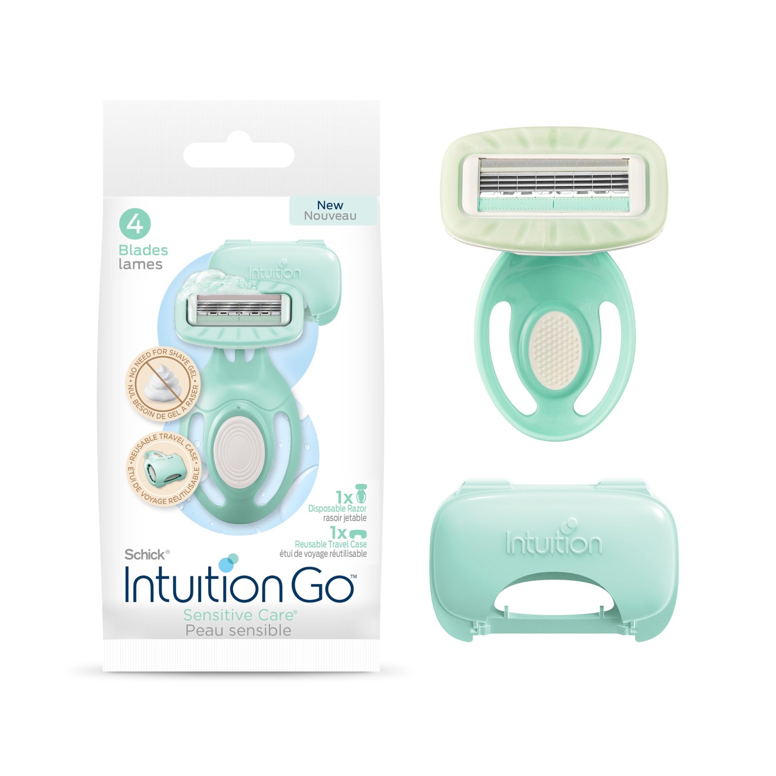 Schick Intuition Go Disposable Razor for 1 Count (Pack of 1)